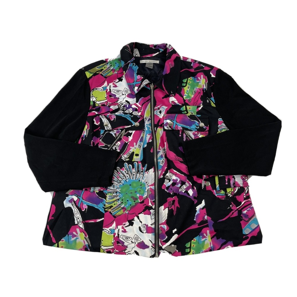 Peter Nygard Abstract Full Zip Jacket